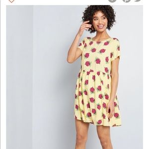 ModCloth printed babydoll swing dress